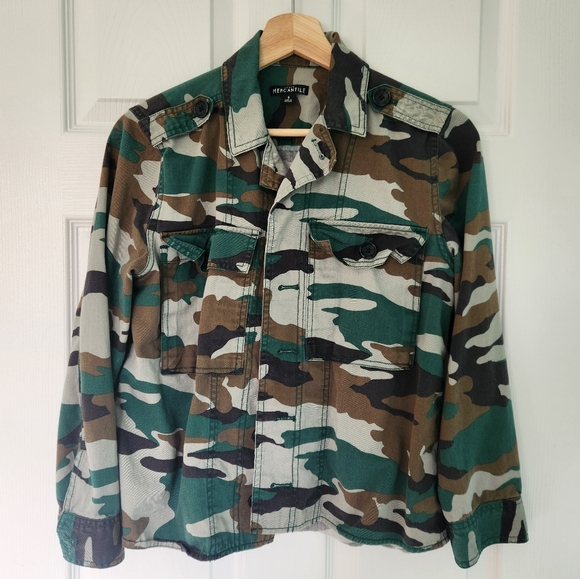 J Crew Mercantile Camo Print Button Up Lightweight Jacket Sz S - Picture 2 of 6